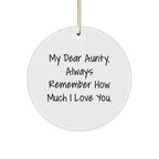 Wish Aunty Joyful Christmas with My Dear Aunty, Always Remember How Much I Love You., Beautiful Circle Ornament Gifts, Aunty Love Gifts from Family to Aunty, Aunty Circle Ornaments