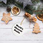 World's Okayest Bestie Christmas Circle Ornament for Bestie Gifts from Men, Women, Friends, Coworkers, Family