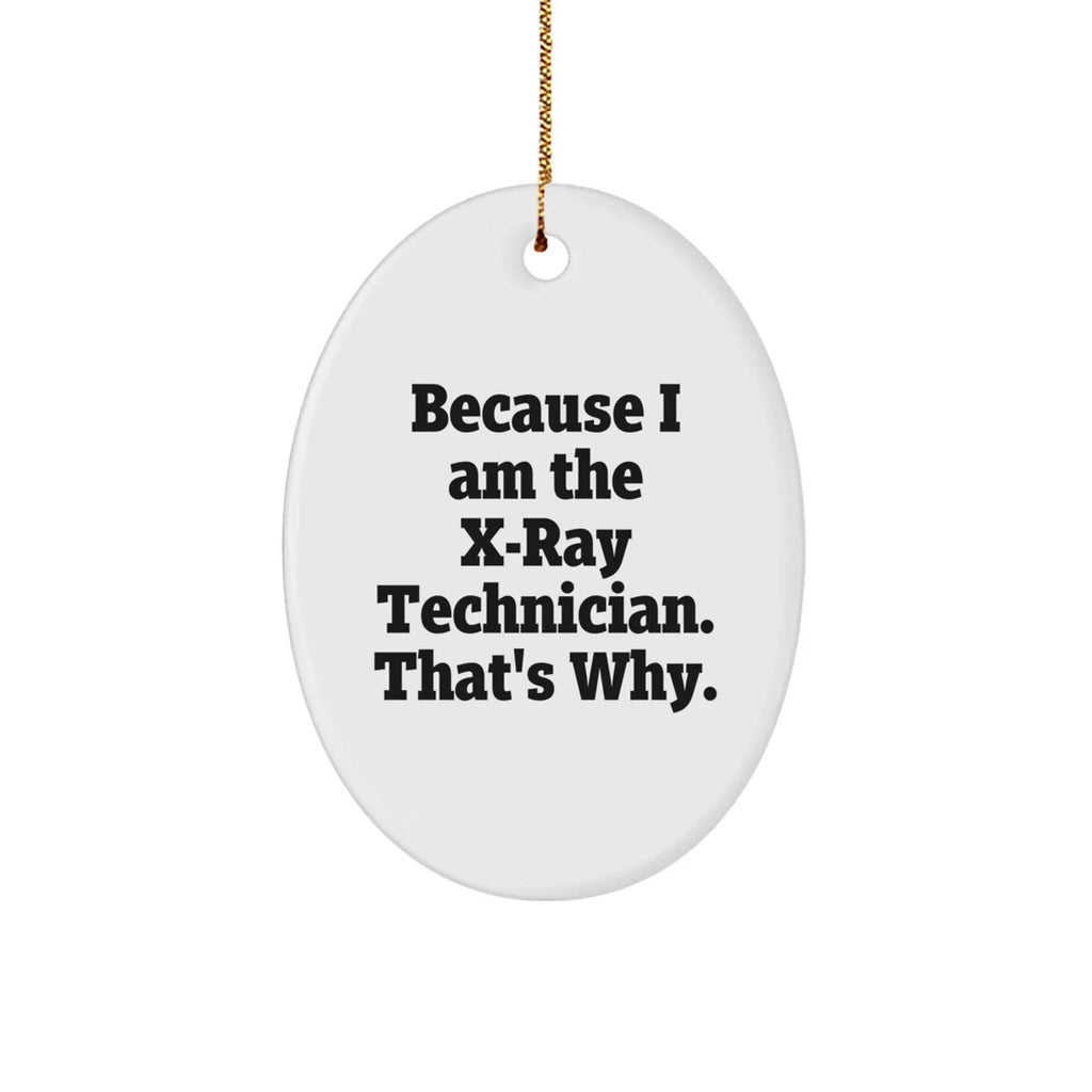 X-Ray Technician Gifts from Friends, X-Ray Technician Oval Ornament, Funny Quote, Christmas Unique Gifts