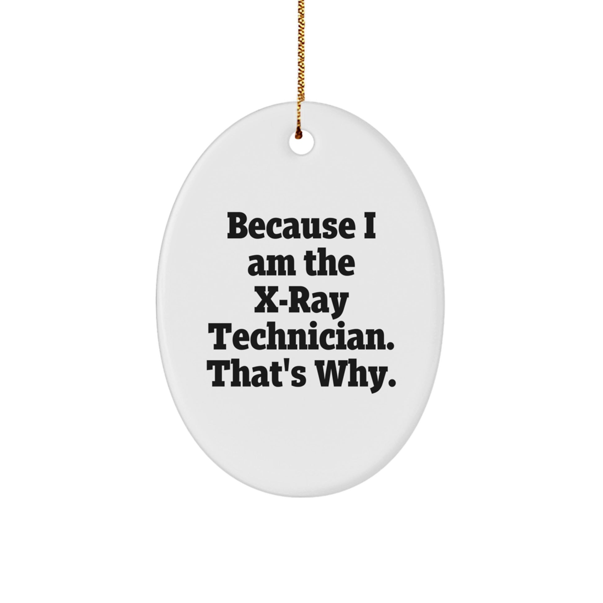 X-Ray Technician Gifts from Friends, X-Ray Technician Oval Ornament, Funny Quote, Christmas Unique Gifts
