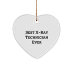 X-Ray Technician Gifts from Friends for Christmas - 'Best X-ray Technician Ever' Heart Ornament, Unique X-Ray Technician Present