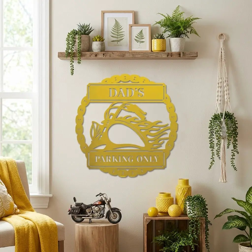 Personalized Motorcycle Metal Wall Art Sign – Custom Biker Name Sign – Garage Wall Decor – Man Cave Motorcycle Gift