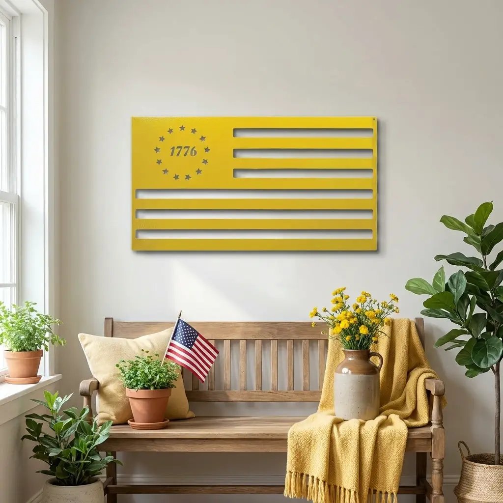 1776 American Flag Metal Art – A Bold Statement of Freedom