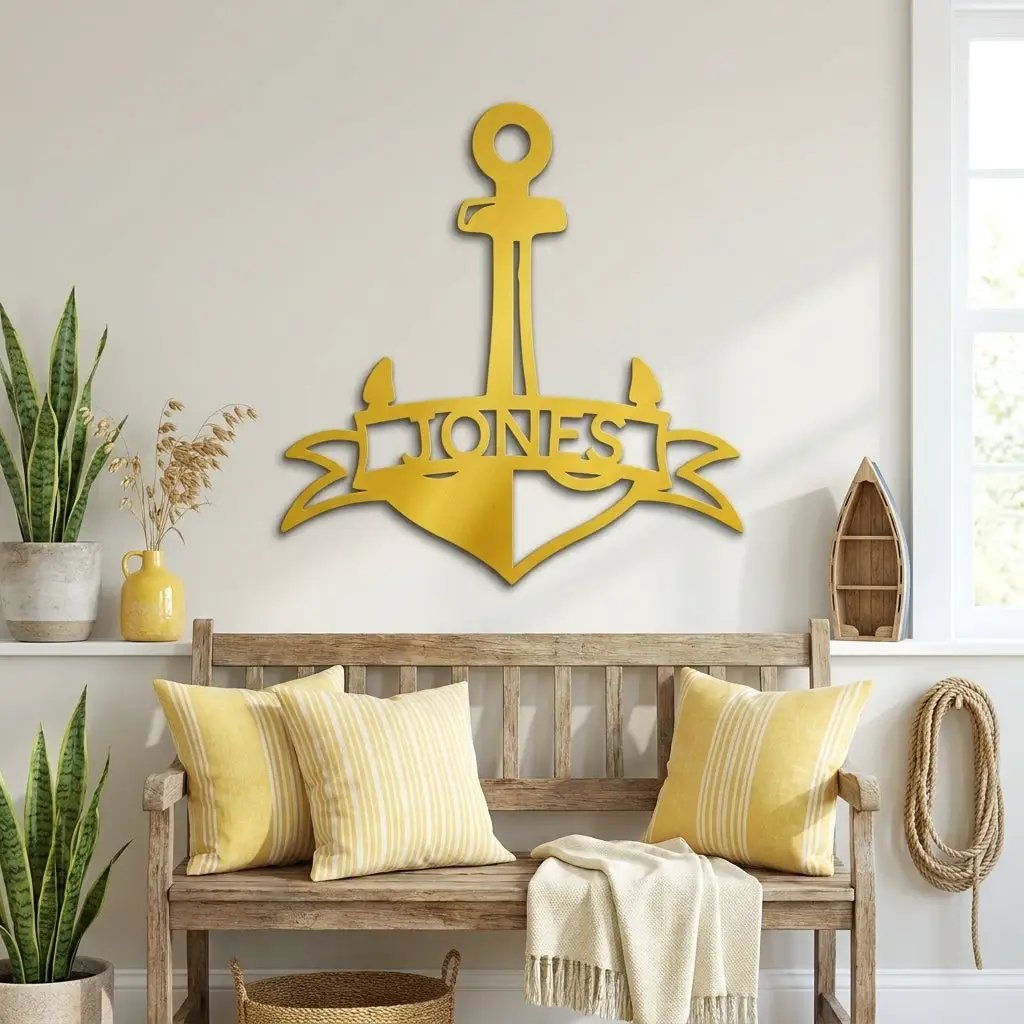 Personalized Anchor Name Metal Art – Simple, Bold, Yours
