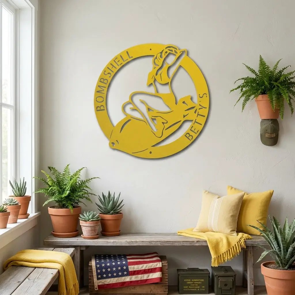 Personalized Vintage Pin-Up Metal Art – Bold, Fun & Made for Your Space