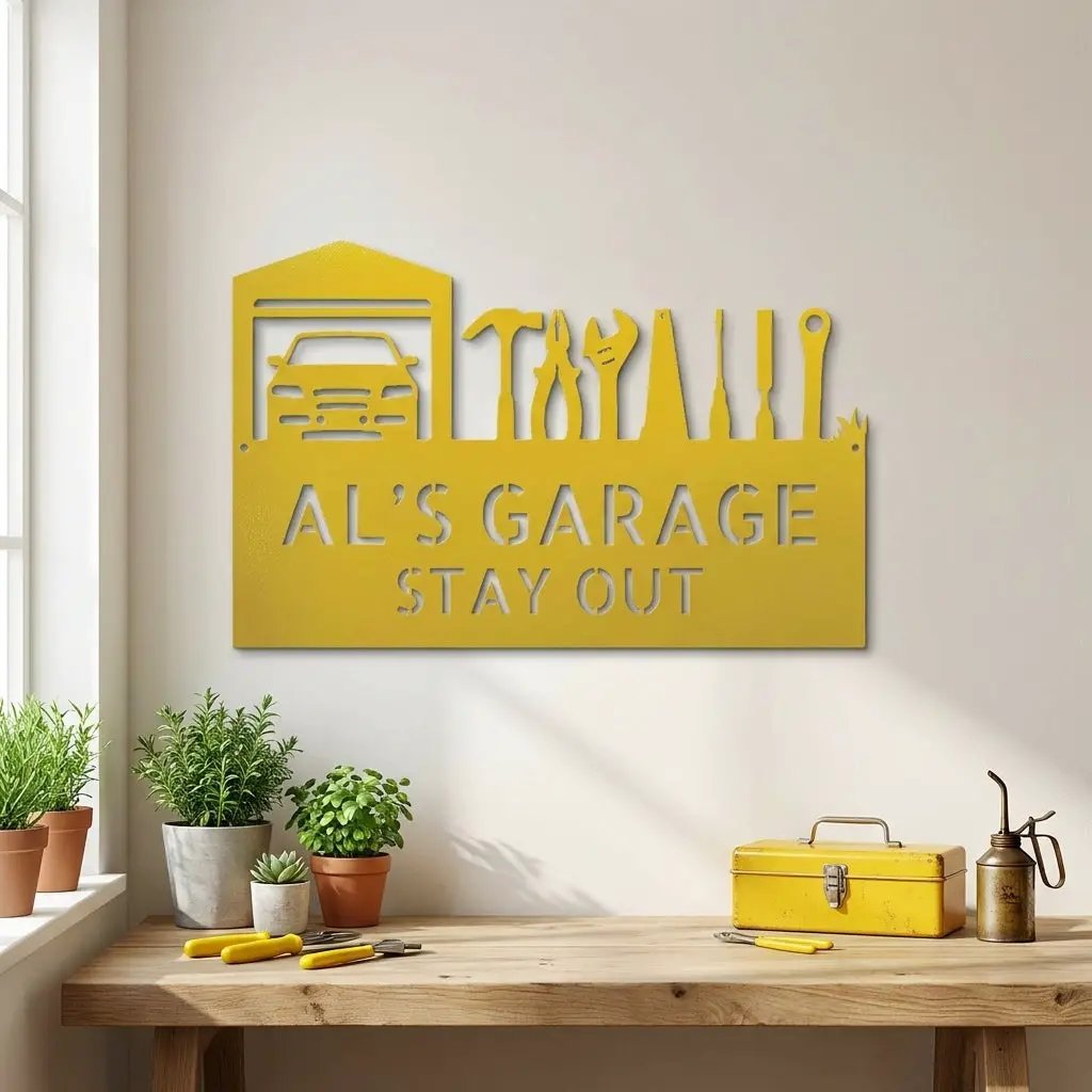 Garage Personalized Metal Sign, Custom Mechanic Wall Art, Car Enthusiast Decor, Automotive Shop Sign