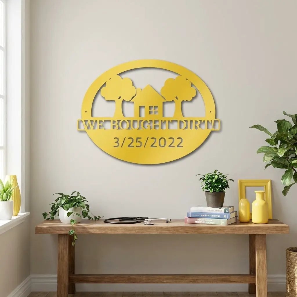 Custom New Home Steel Sign – Farmhouse Housewarming Gift with Established Date