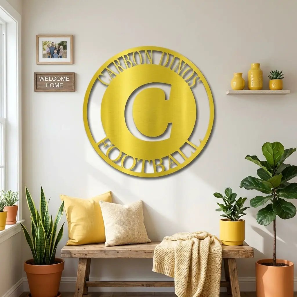 Initial Family Name Personalized Indoor Outdoor Steel Wall Sign Art