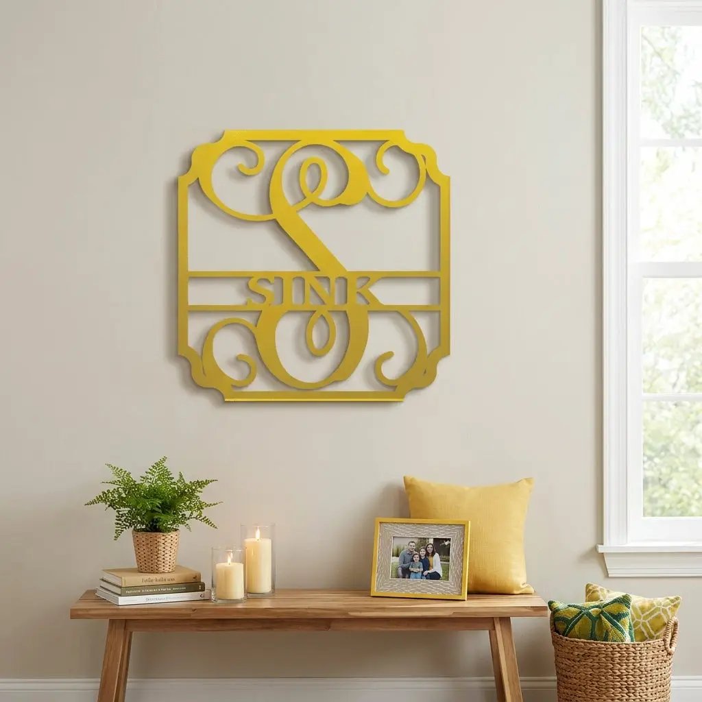 Personalized Monogram Metal Wall Sign: A Statement of Elegance & Identity