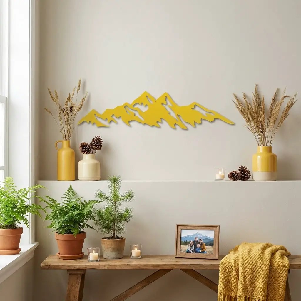 Mountain Ridge Indoor Outdoor Steel Wall Sign Art