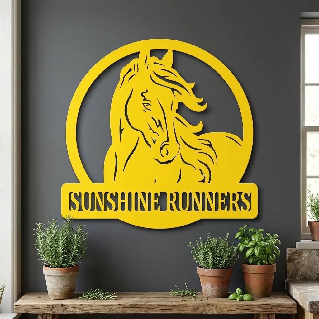 Personalized Horse Metal Wall Art | Custom Horse Name Sign | Equestrian Metal Wall Decor | Horse Lover Gift | Made in USA