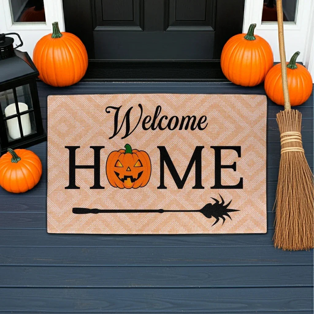 Halloween Welcome Home Rubber Backed Doormat