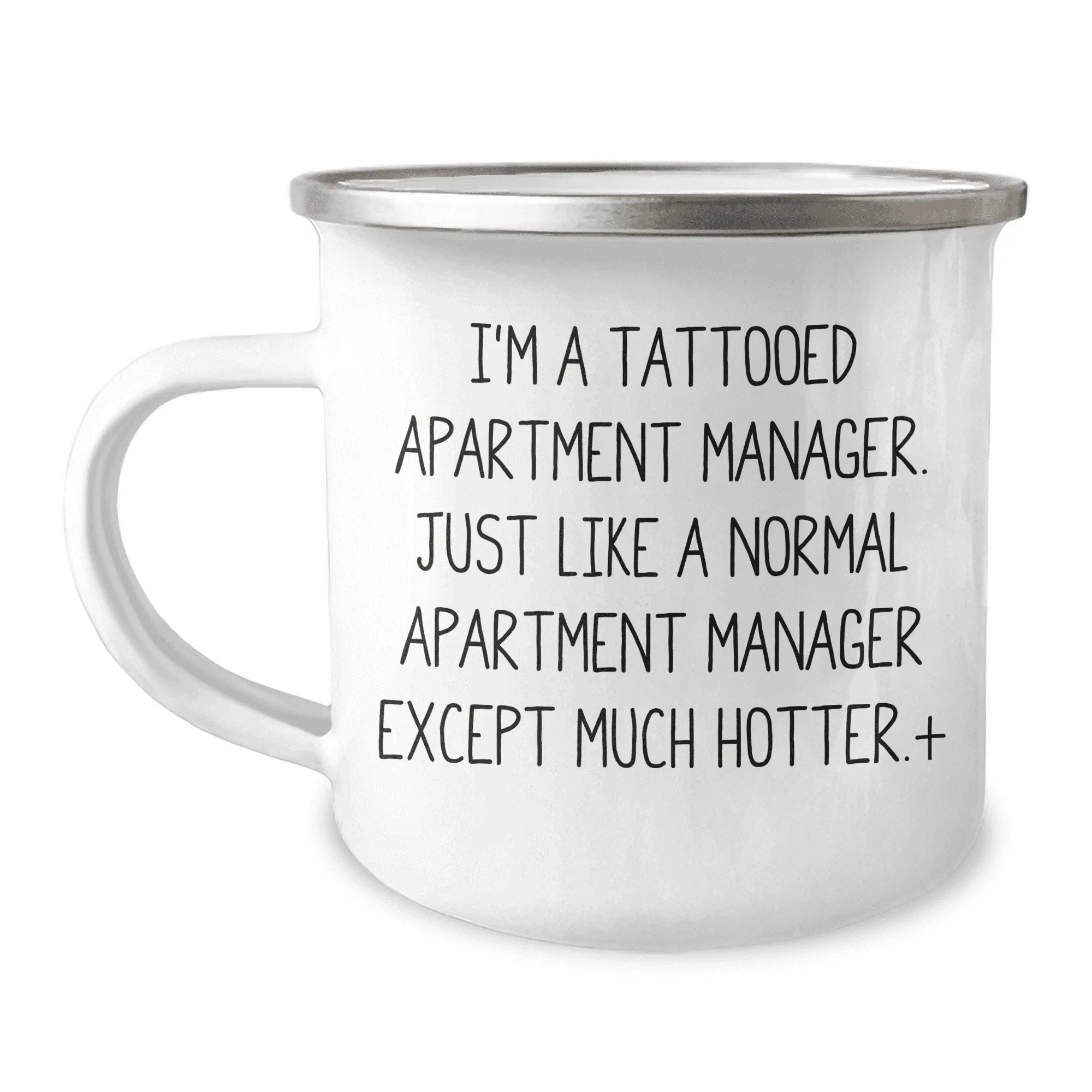 Funny Apartment Manager Gifts for Her - 'I'm A Tattooed Apartment Manager' Camping Mug, Mother's Day Unique Gifts from Friends or Family