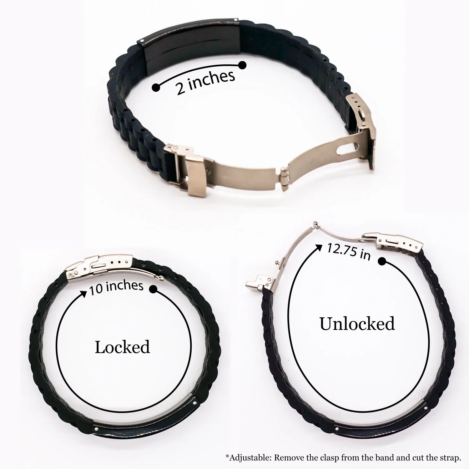 Funny Thrifting Gift for Men - 'I Might Look Like I'm Listening' Glide lock Clasp Adjustable Black Stainless Steel and Silicone Bracelet for Father's Day, Gifts from Friends and Family