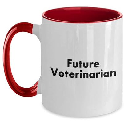 Future Veterinarian – Motivational Two-Tone Coffee Mug Gift for Vet Students, Pre-Vet Majors, and Animal Lovers – Available in 4 Accent Colors - Mallard Moon Gift Shop