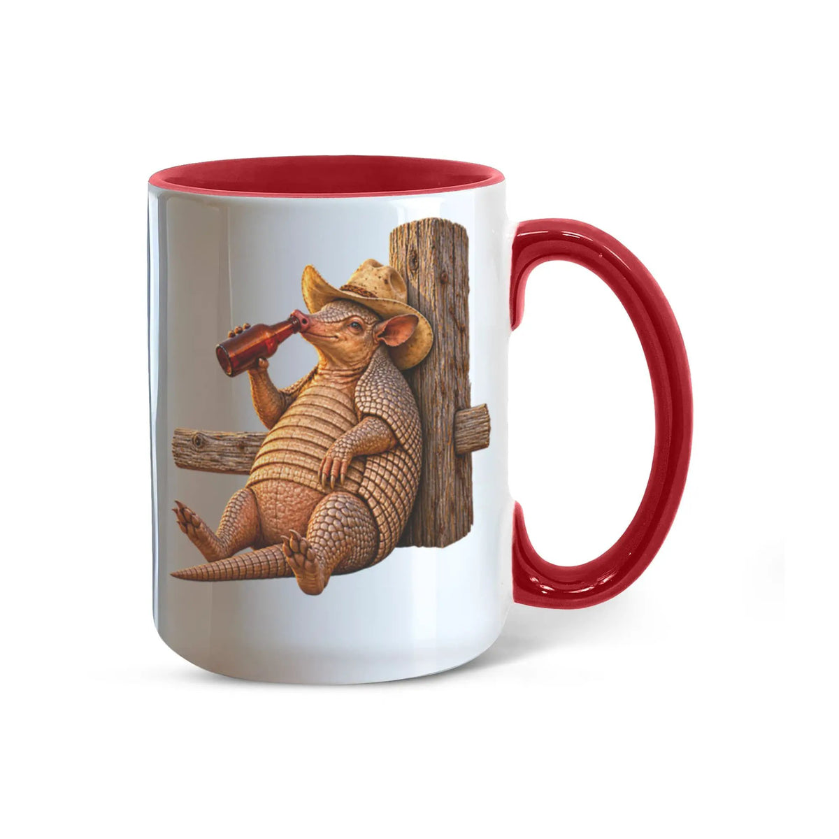 Cowboy Armadillo Accent Mug, Funny Texas Coffee Mug, Western Beer Lover Gift, Armadillo Gift for Him, Rustic Country Mug