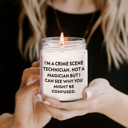 Crime Scene Technician Gifts: Vanilla Soy Candle for Crime Scene Enthusiasts, Funny Quote, 9oz Soy Wax Candle for Unique Christmas Unique Gifts from a Crime Scene Lover to a Crime Scene Fan - Mallard Moon Gift Shop