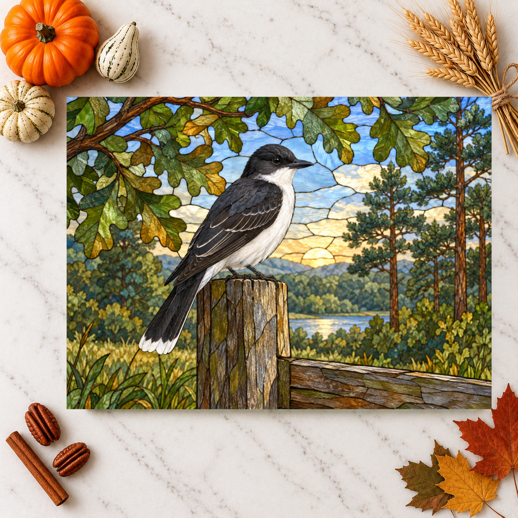 Eastern Kingbird Glass Cutting Board, Backyard Bird Kitchen Decor, Birdwatcher Gift, Songbird Serving Board, Nature Lover Gift