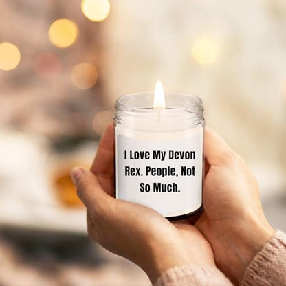 Devon Rex Cat Lover's 9oz Vanilla Soy Candle, Funny Quote Gifts from Men to Women Friends Family on Valentine's, Unique Devon Rex Cat Gifts - Mallard Moon Gift Shop