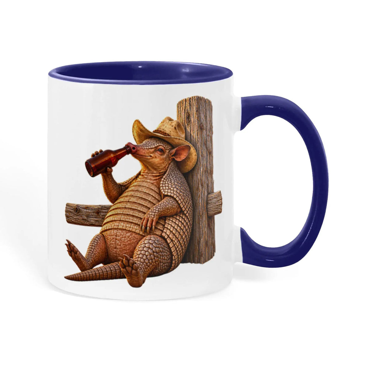 Cowboy Armadillo Accent Mug, Funny Texas Coffee Mug, Western Beer Lover Gift, Armadillo Gift for Him, Rustic Country Mug