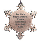 European Shorthair Cat Mom Snowflake Ornament Gifts from Mom to European Shorthair Cat Christmas Unique Gifts