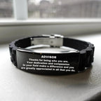 Advisor Black Glidelock Clasp Engraved Bracelet - Thanks for being who you are - Birthday Christmas Jewelry Gifts Coworkers Colleague Boss
