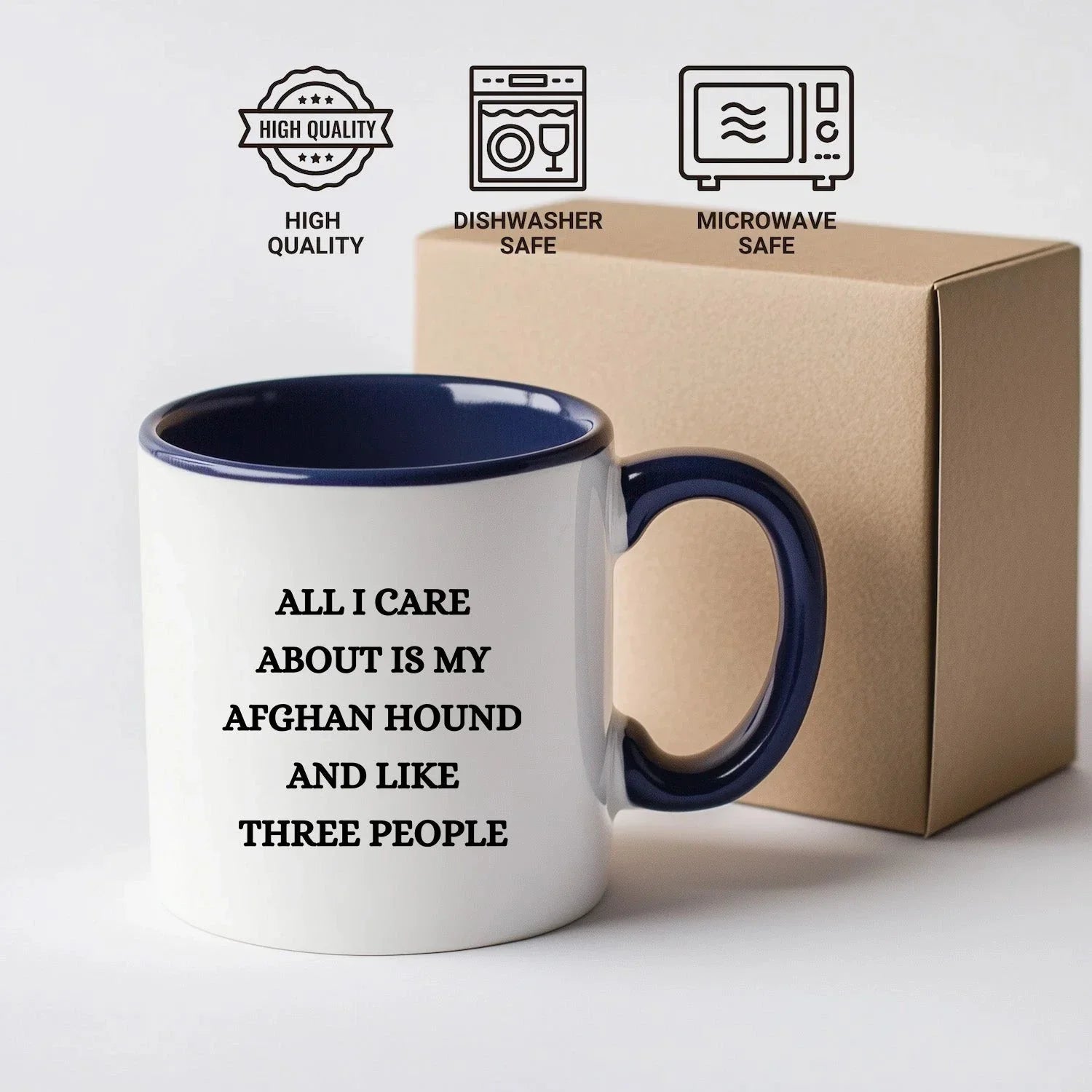 Afghan Hound Dog Lover Birthday, Christmas Gifts Two Tone Coffee Mug - All I Care About Is My Afghan Hound and Maybe Three People