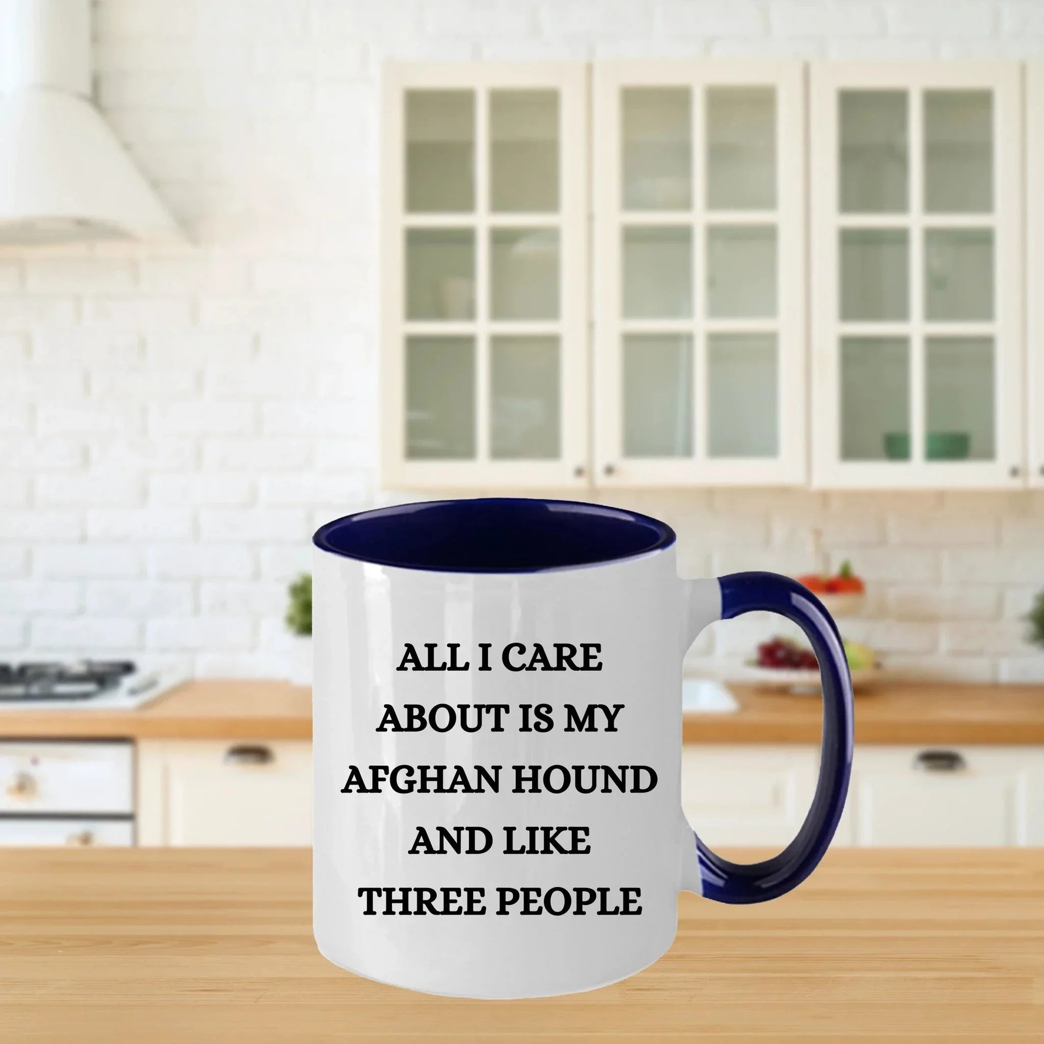 Afghan Hound Dog Lover Birthday, Christmas Gifts Two Tone Coffee Mug - All I Care About Is My Afghan Hound and Maybe Three People