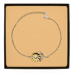 Alabama Pride Jewelry Alabama Sunflower Bracelet - Sterling Silver With 18K Gold Plated Petals Hypoallergenic