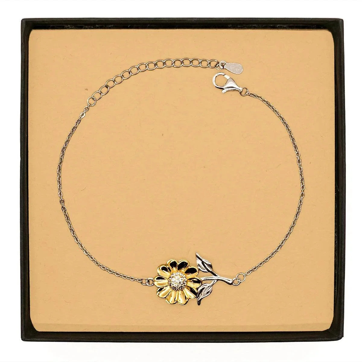 Alabama Pride Jewelry Alabama Sunflower Bracelet - Sterling Silver With 18K Gold Plated Petals Hypoallergenic