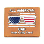 All American Dad - Papa - Grandpa - Personalized Leather Wallet