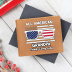 All American Dad - Papa - Grandpa - Personalized Leather Wallet