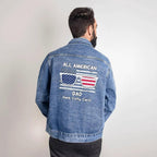 All American Dad - Papa - Grandpa - Personalized Men's Denim Jacket