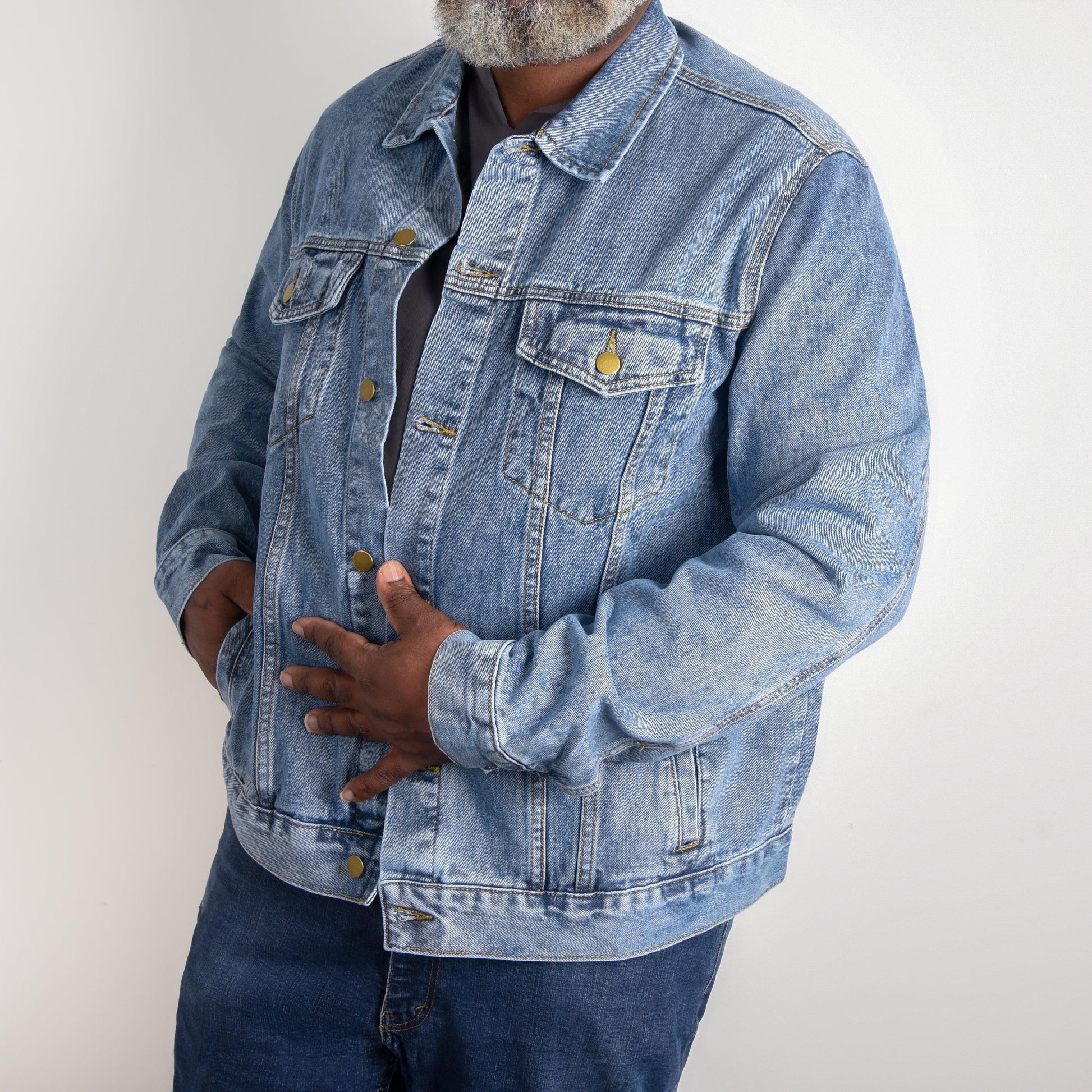 All American Dad - Papa - Grandpa - Personalized Men's Denim Jacket - Mallard Moon Gift Shop