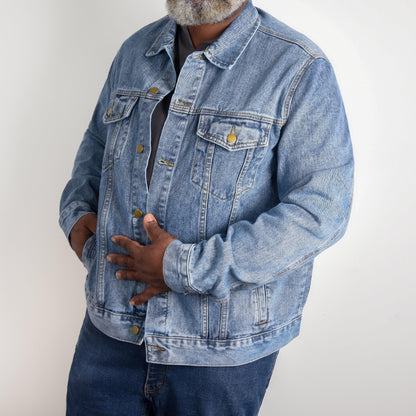 All American Dad - Papa - Grandpa - Personalized Men's Denim Jacket - Mallard Moon Gift Shop