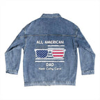 All American Dad - Papa - Grandpa - Personalized Men's Denim Jacket