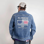 All American Dad - Papa - Grandpa - Personalized Men's Denim Jacket
