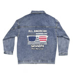 All American Dad - Papa - Grandpa - Personalized Men's Denim Jacket