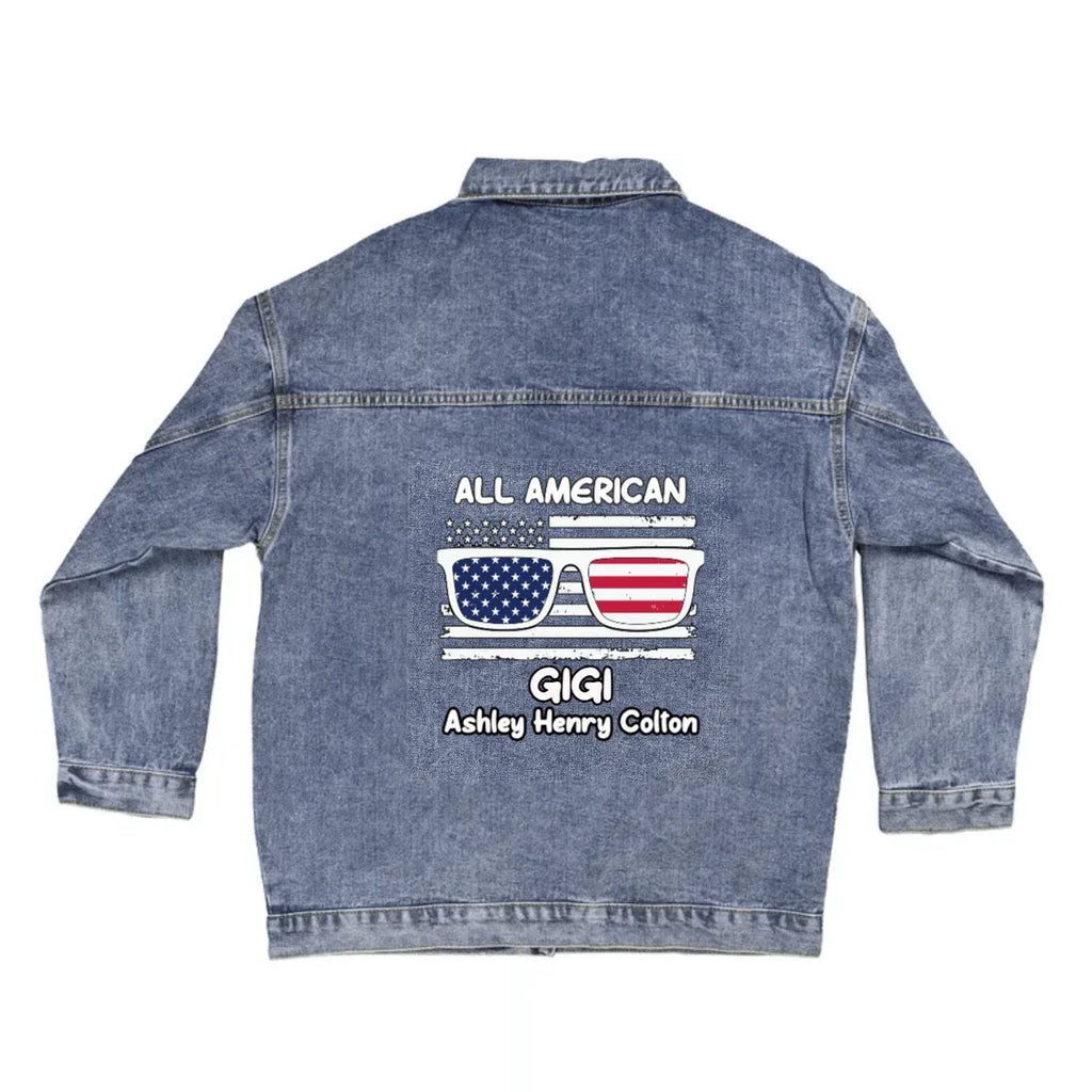 All American Grandma - Gigi - Nana - Mom- Personalized Denim Jacket