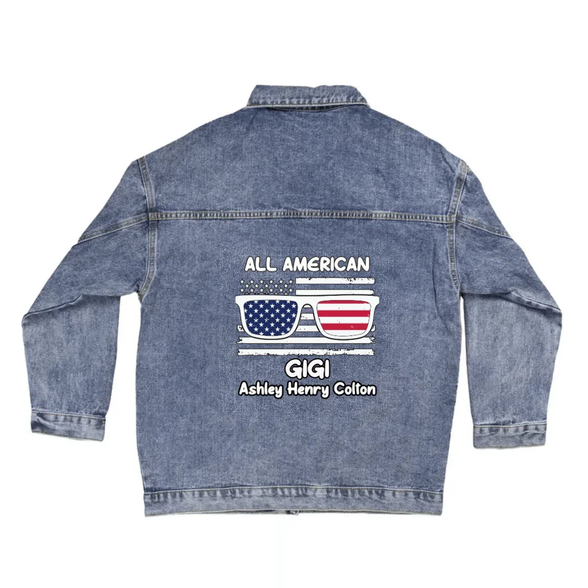 All American Grandma - Gigi - Nana - Mom- Personalized Denim Jacket