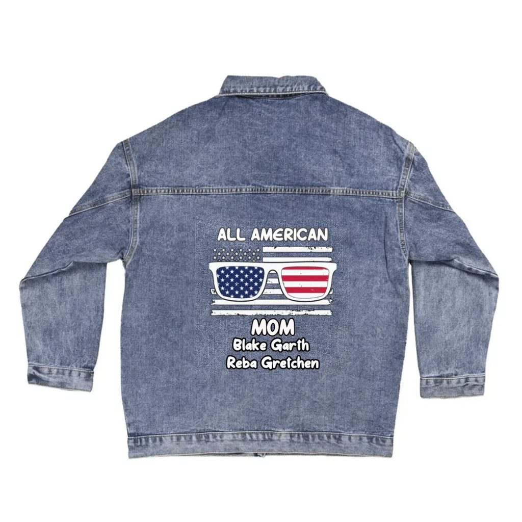 All American Grandma - Gigi - Nana - Mom- Personalized Denim Jacket