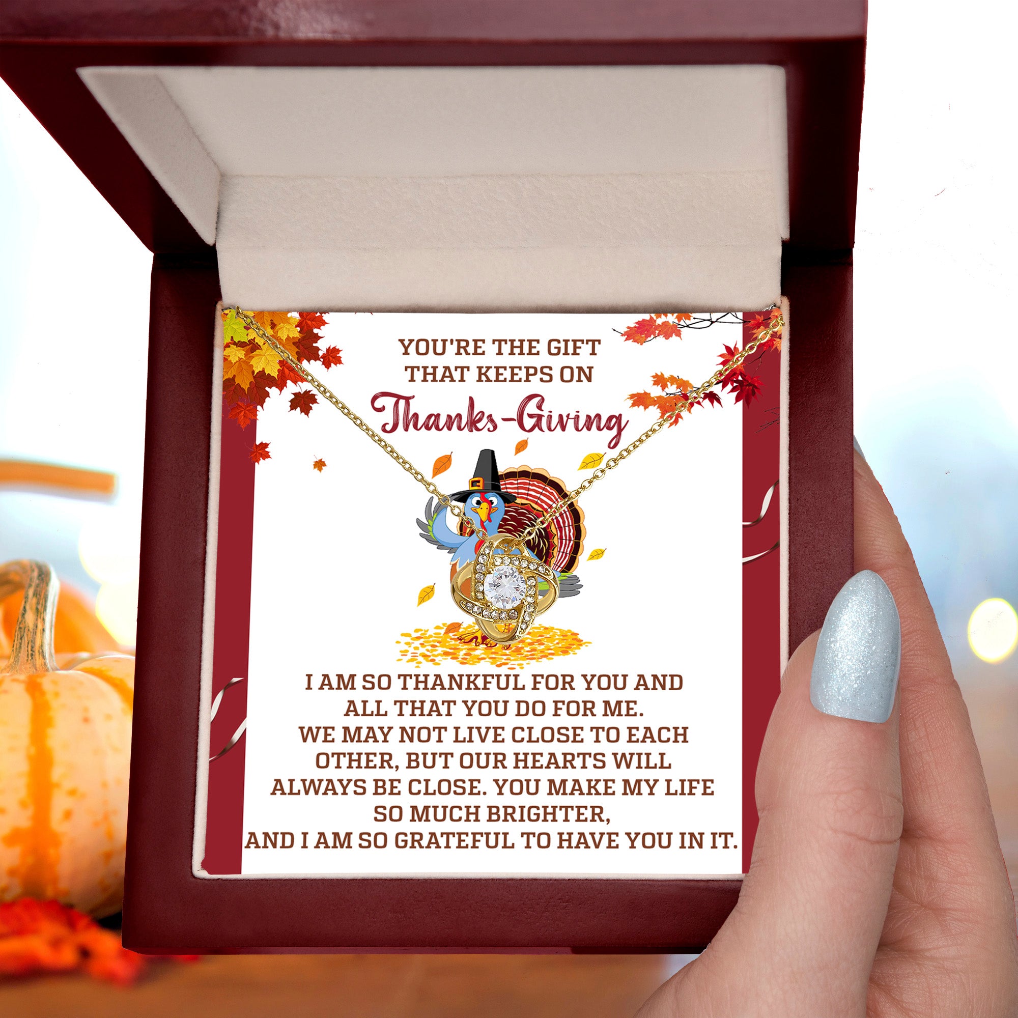 Gift for Thanksgiving - Always Be Close - Love Knot Pendant Necklace - Mallard Moon Gift Shop