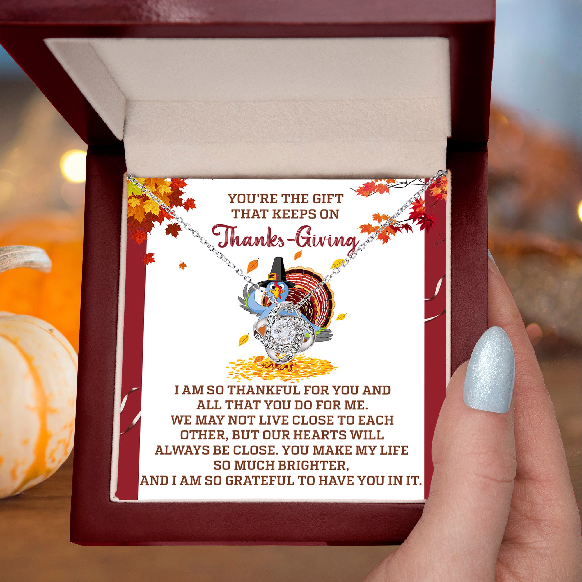 Gift for Thanksgiving - Always Be Close - Love Knot Pendant Necklace - Mallard Moon Gift Shop