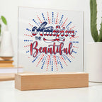 America the Beautiful Patriotic Acrylic Plaque