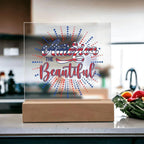 America the Beautiful Patriotic Acrylic Plaque