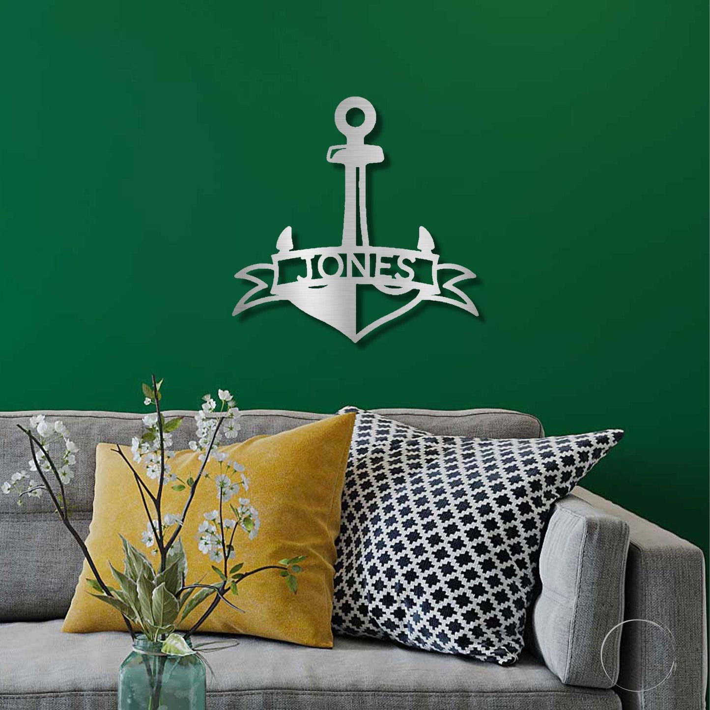 Anchor Banner Custom Family Name Steel Sign Wall Art - Mallard Moon Gift Shop