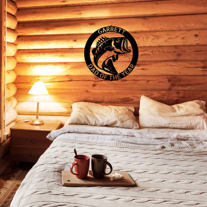 Angler's Dream: Personalized Bass Fish Metal Wall Sign - Mallard Moon Gift Shop