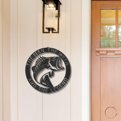 Angler's Dream: Personalized Bass Fish Metal Wall Sign - Mallard Moon Gift Shop