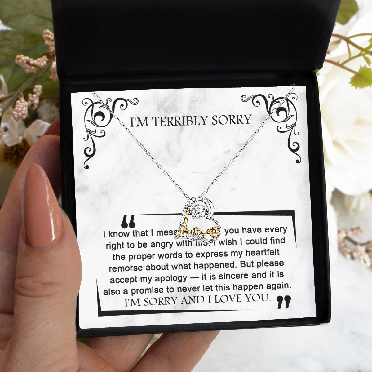 Apology Gift for Girlfriend, Wife, Soulmate - Sorry, Angry With Me - Love Dancing Heart Pendant Necklace - Mallard Moon Gift Shop