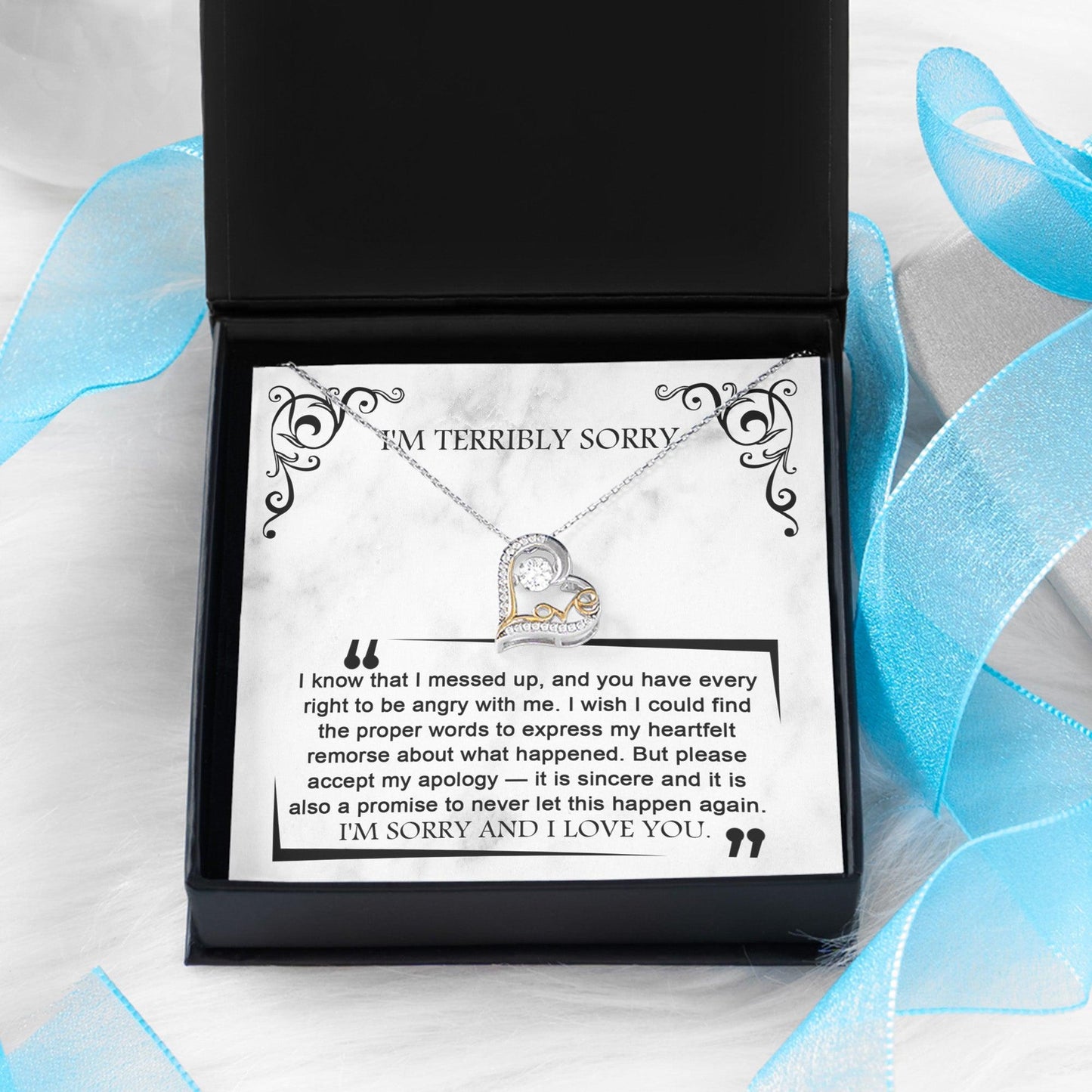 Apology Gift for Girlfriend, Wife, Soulmate - Sorry, Angry With Me - Love Dancing Heart Pendant Necklace - Mallard Moon Gift Shop